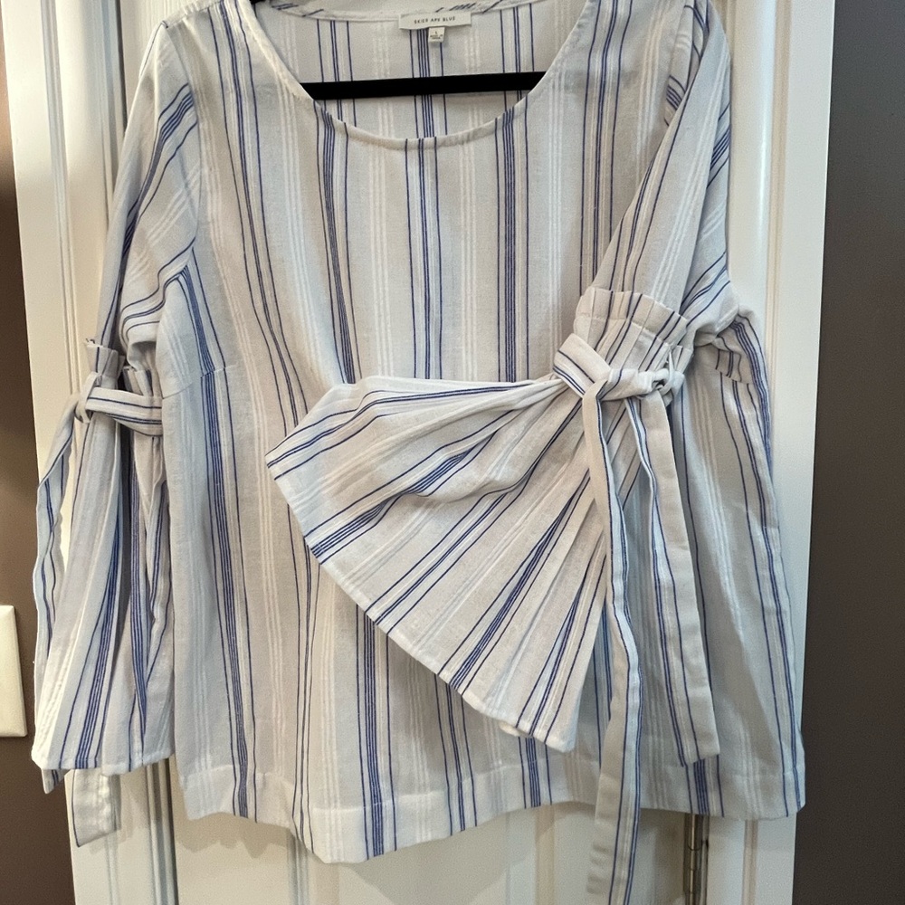 Anthropologie Pleated Sleeve Blouse